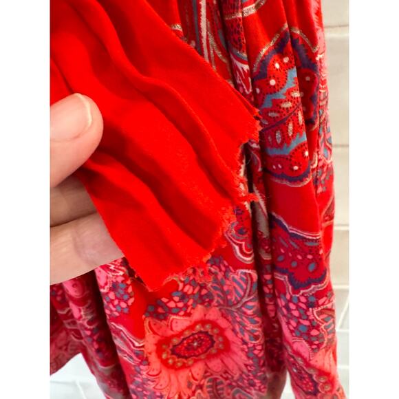 Tea Collection Adaira Sash Red Paisley Dress Size 4 - Picture 3 of 6